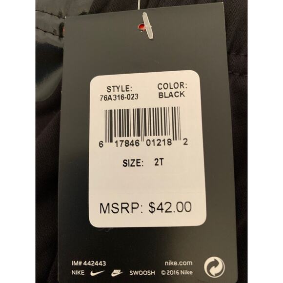 2T Nike Boys Toddler Black Therma-Fit Black Pull On Pants with Pockets New NWT - Picture 8 of 8